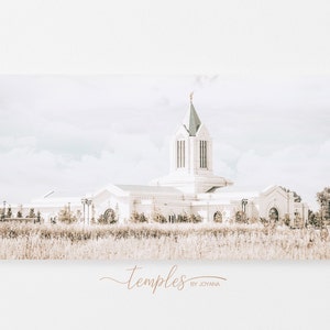 Fort Collins CO temple, digital photo, modern art, lds temple art, LDS printable, temple wedding gift, CO temple, Fort Collins Colorado