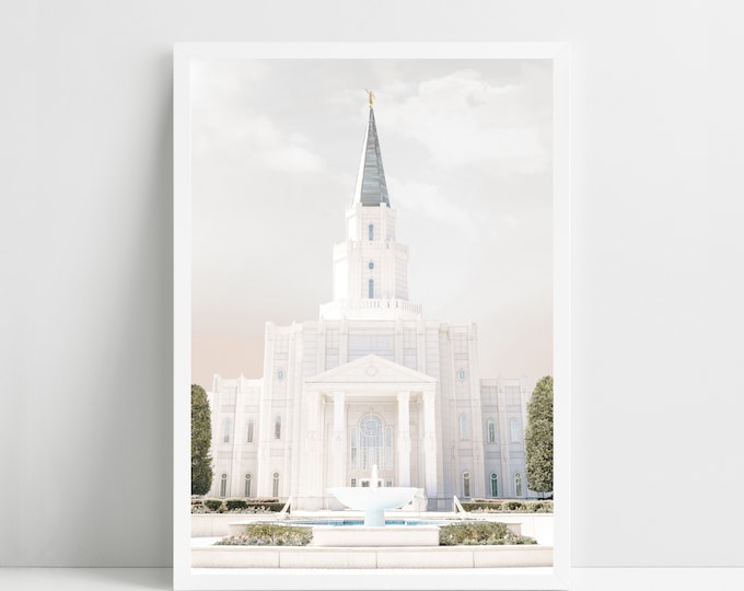LDS Houston, TX Temple Sunset Photograph Fine Art Print - Home Decor ...