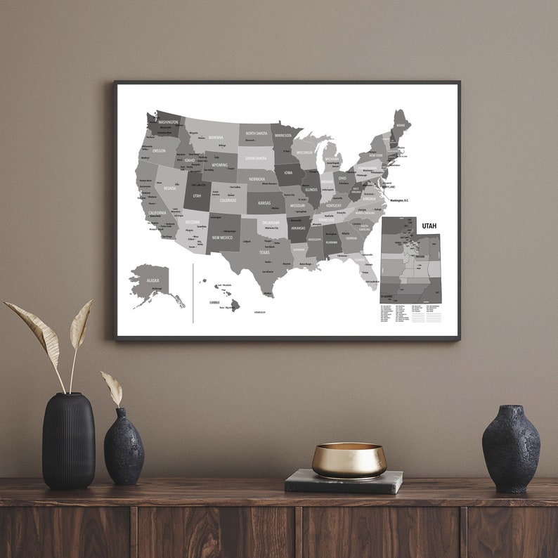 LDS Temples Map, Digital Download, USA Temples, Utah LDS Temples, Lds ...