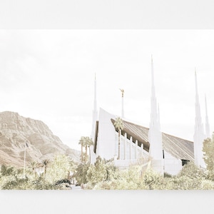 Las Vegas LDS temple, Nevada temple digital art, LDS printable, artistic grainy finish, lds temple art, Las Vegas temple, temple picture