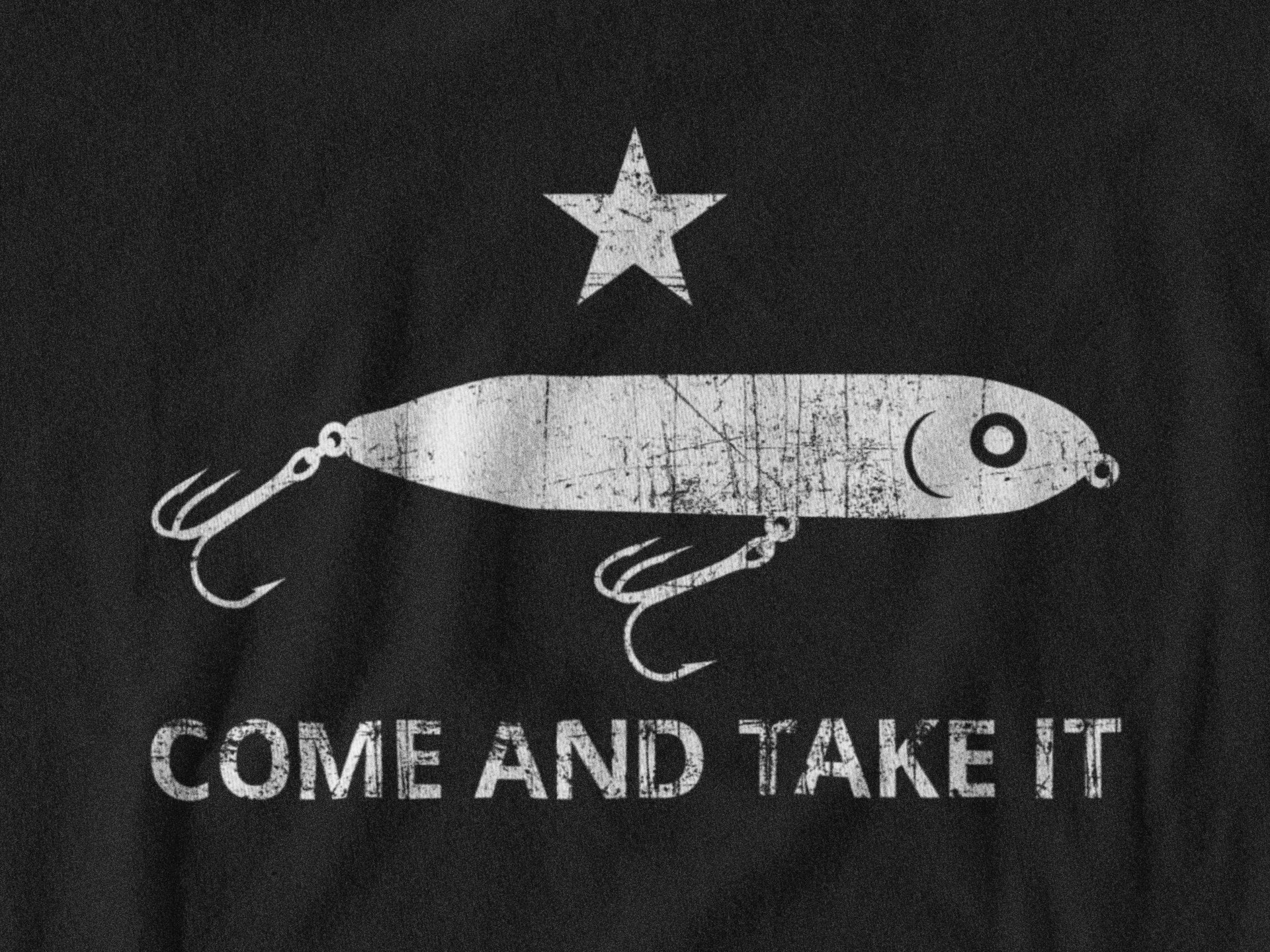 Back Print Come and Take It Texas Fishing T-shirt 