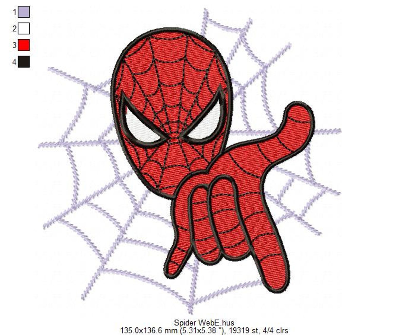 Spiderman  Machine Embroidery Design 5 sizes Instant Etsy