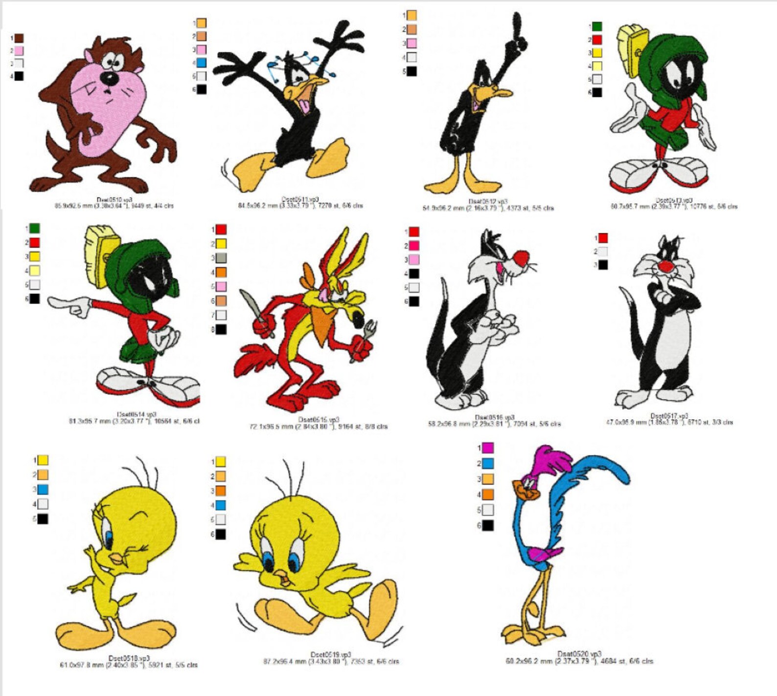 Looney tunes machine embroidery design 20 designs bundle 4x4  etsy
