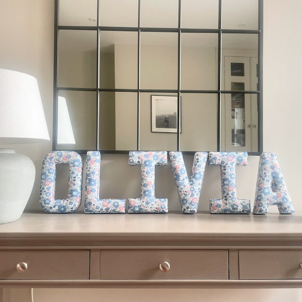 Fabric Letter - Nursery Decor - Nursery Inspo - Liberty Print Fabric - Wall Hanging - Wall Letter - Nursery Wall Decor