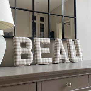 Fabric Letter - Nursery Decor - Nursery Inspo - Gingham Print Fabric - Wall Hanging - Wall Letter - Nursery Wall Decor