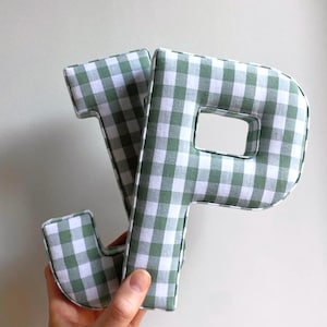 Fabric Letter - Nursery Decor - Nursery Inspo - Gingham Print Fabric - Wall Hanging - Wall Letter - Nursery Wall Decor
