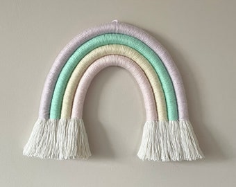 LARGE Rainbow Wall Hanging - macrame wall hanging - fibre art - rainbow wall hanging - pastel nursery decor - rainbow wall hanging