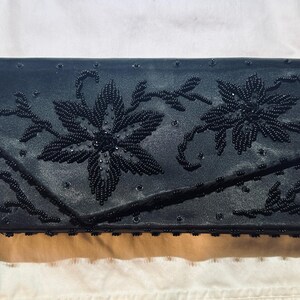 Vintage Black Beaded Clutch