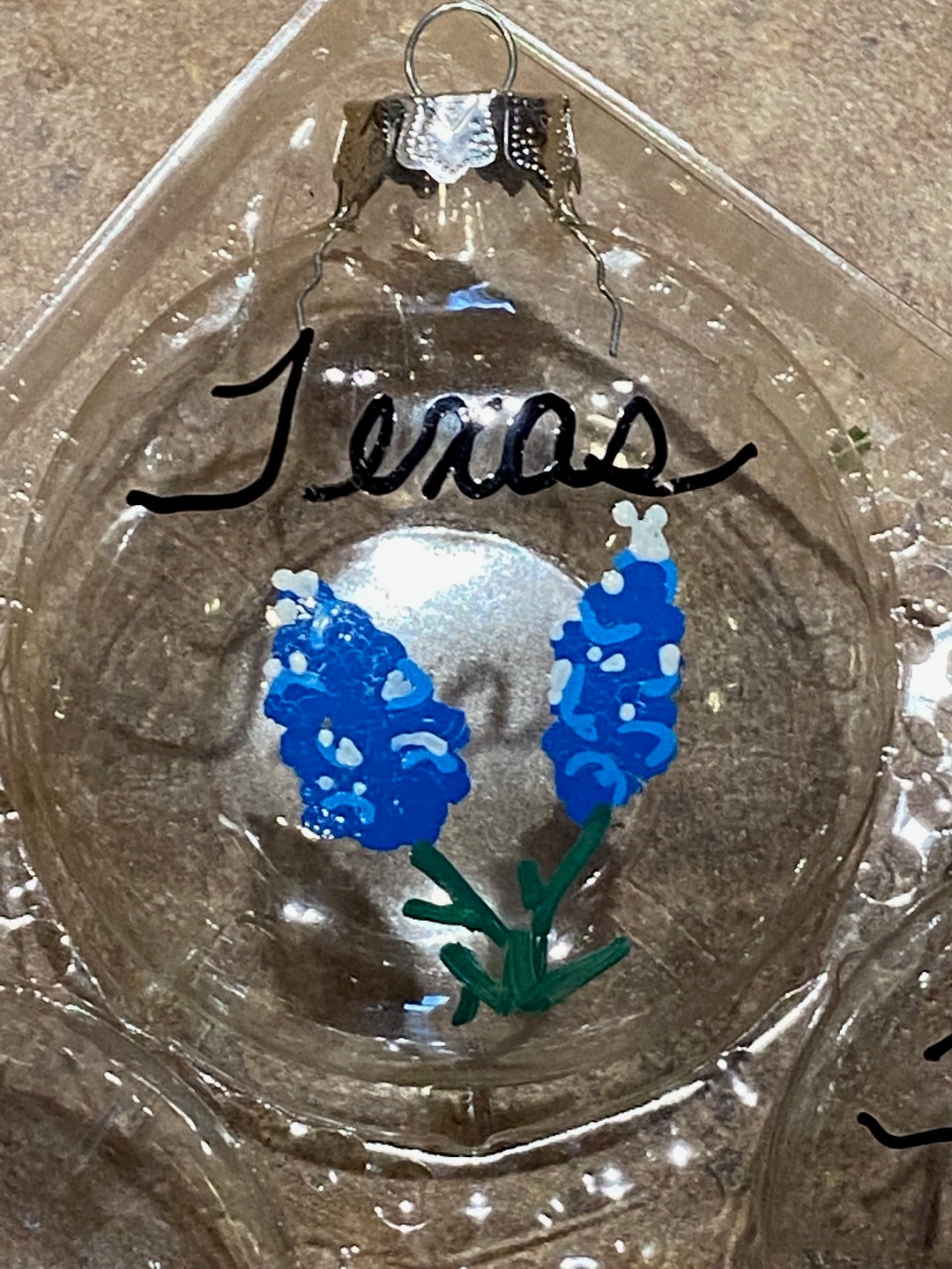 Hand-painted Bluebonnet Christmas Ornaments - Etsy