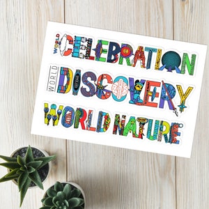 Epcot Future World Sticker Sheet