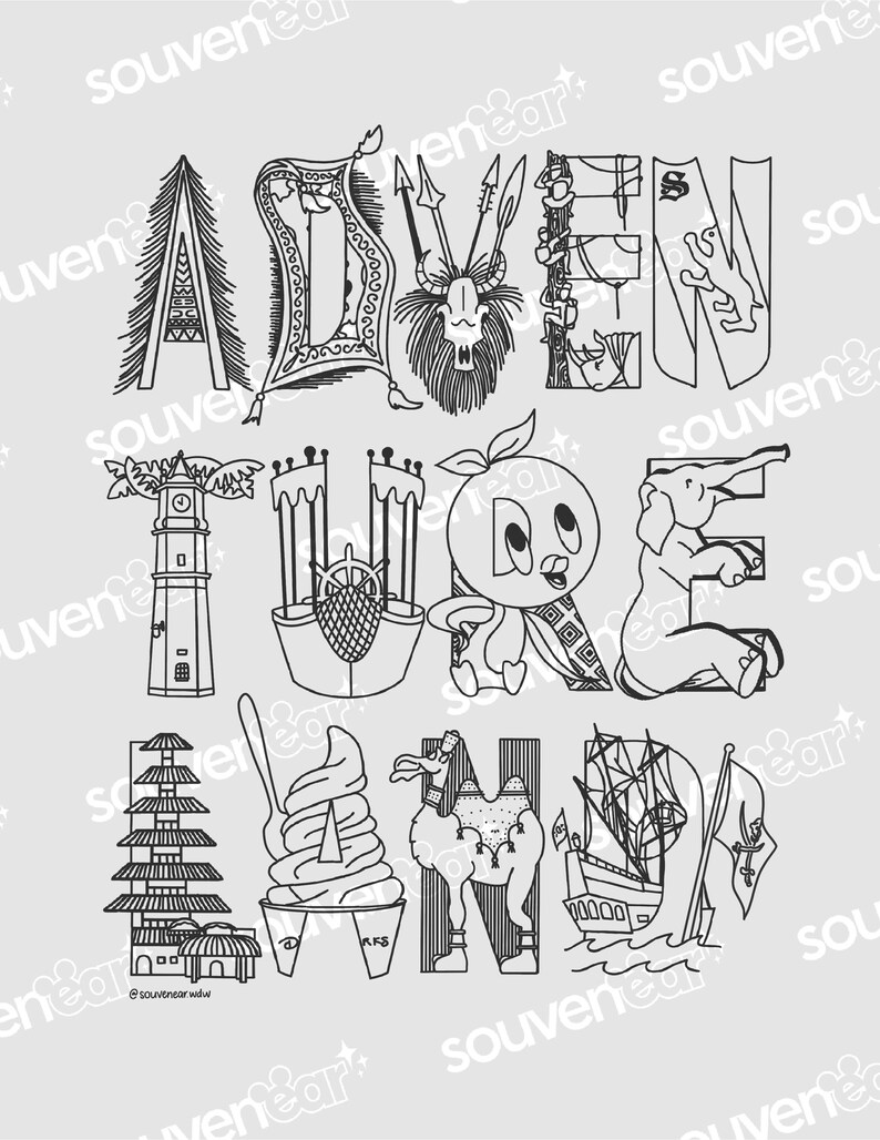 Magic Kingdom Coloring Sheet Collection image 4