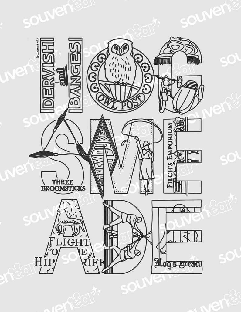 Hogsmeade Coloring Sheet - Etsy