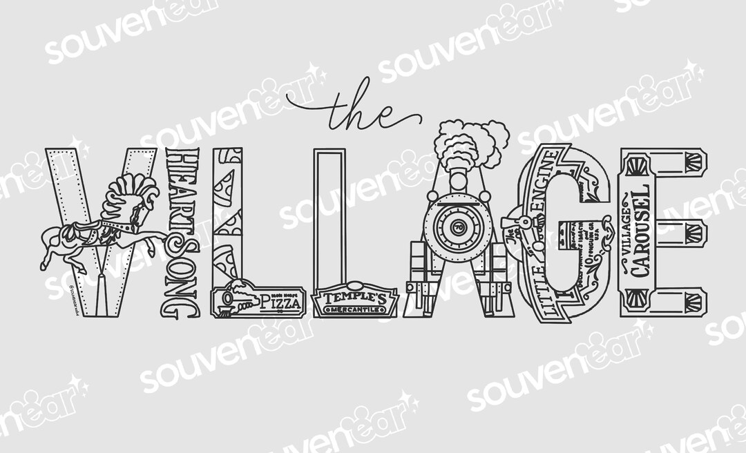 Dollywood Village Coloring Sheet - Etsy