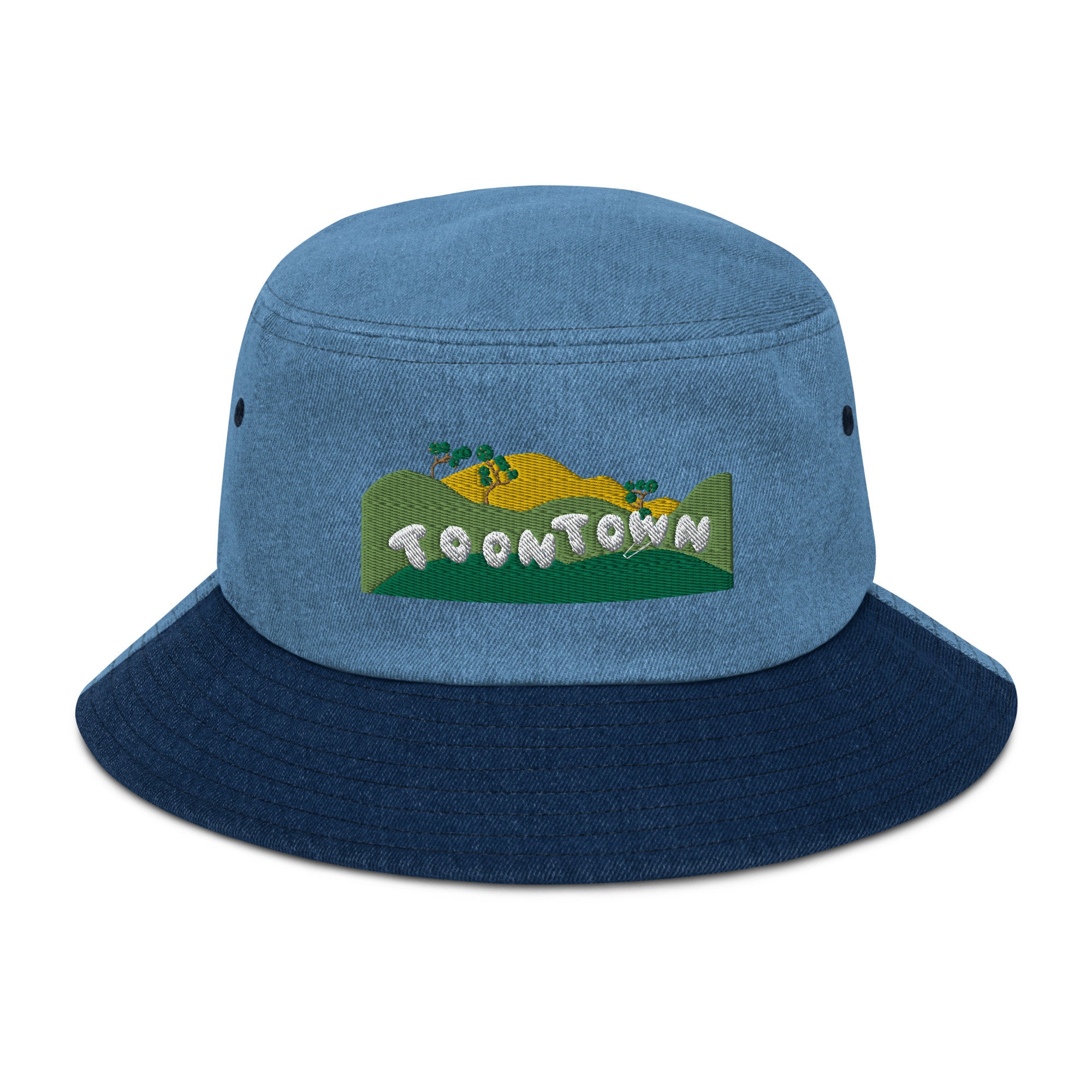 Disneyland Toontown Embroidered Denim Bucket Hat Etsy