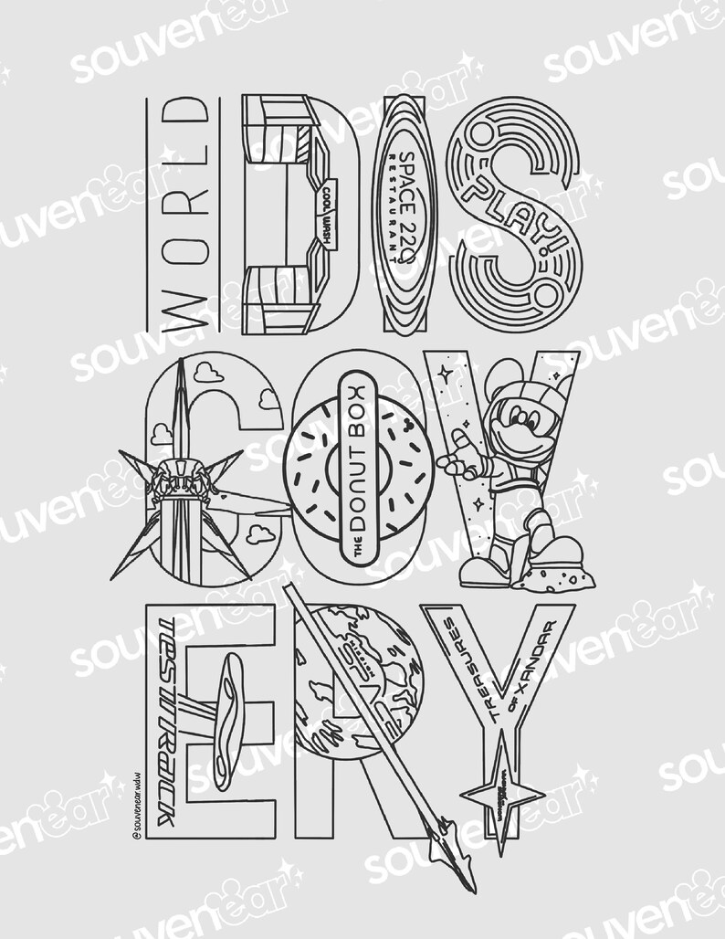 World Discovery Coloring Sheet - Etsy