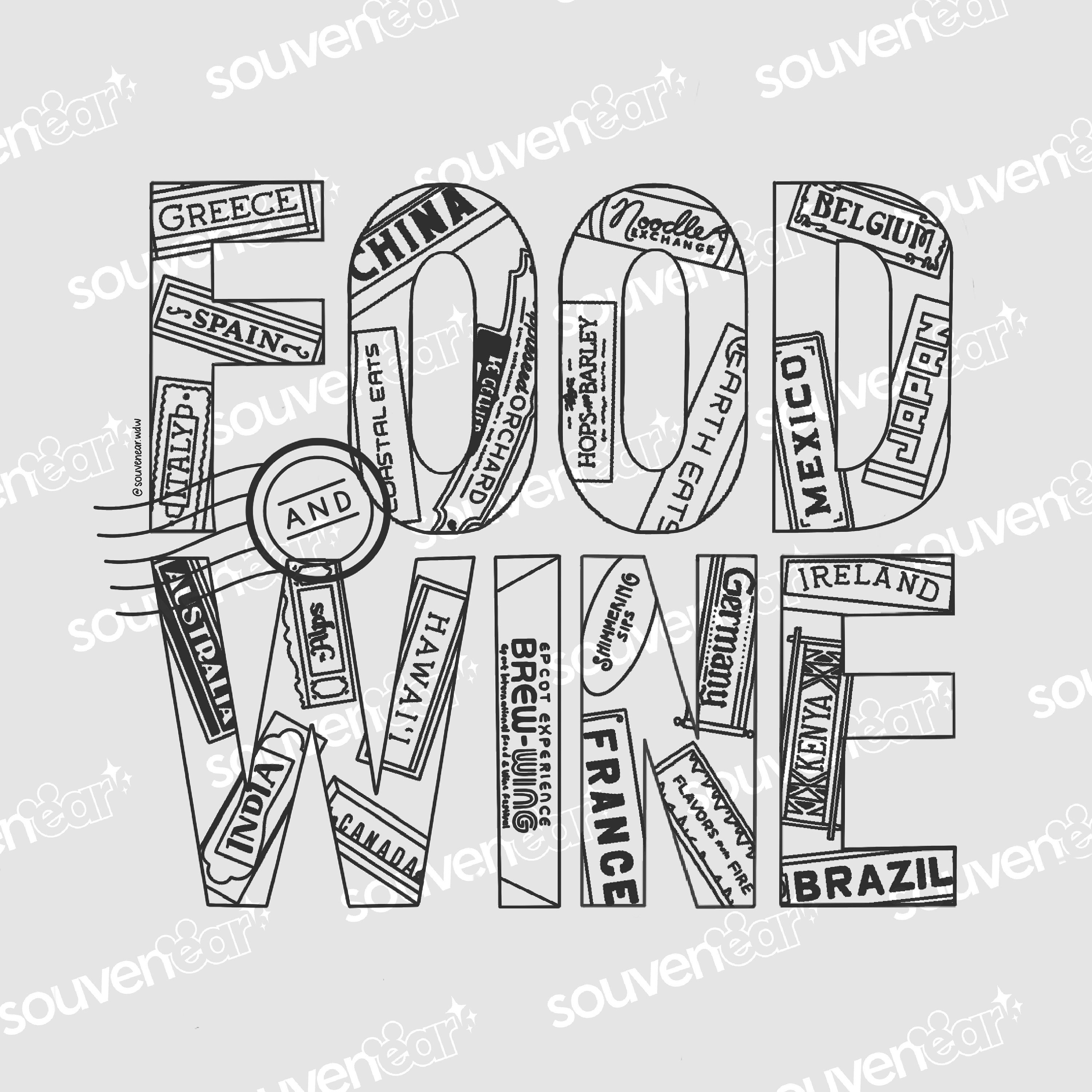 Epcot Food &amp; Wine Festival Coloring Sheet - Etsy