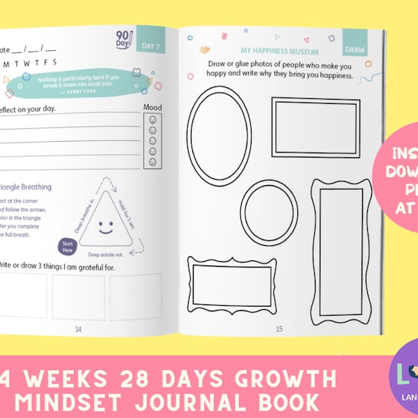 5 Minute Growth Mindset SEL Journal For Kids! Grow a Positive Mindset, Practice Creativity| Cultivate Emotion Awareness| Yoga for Kids