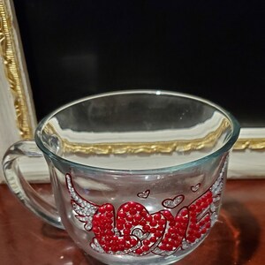 Love glass tea cup