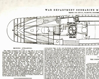 Vaporizador de mineração submarino para levantamento e colocação de minas submarinas especialmente construído pelos Srs. Cox, and Co., Falmouth para o Departamento de Guerra Britânico