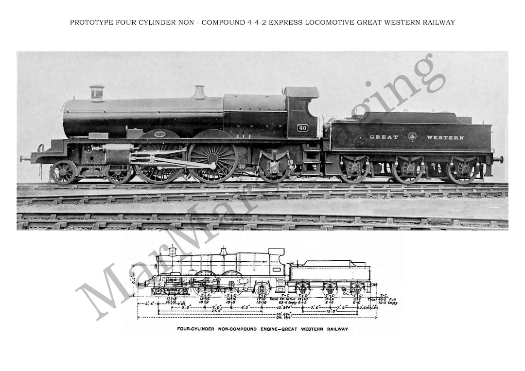 Gwr Prototypes Great Western Railway Prototype 4-4-2 Atlantic Locomotive North Star ...