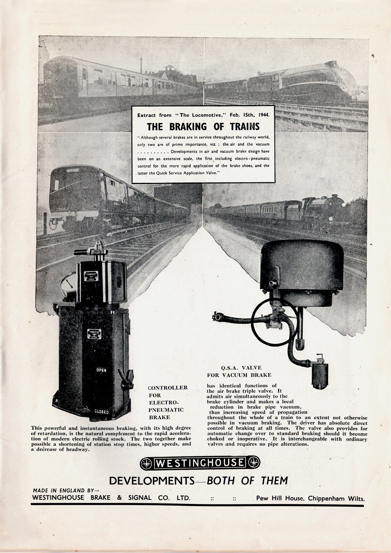 Advertisement for the Westinghouse Brake and Signal Company Etsy