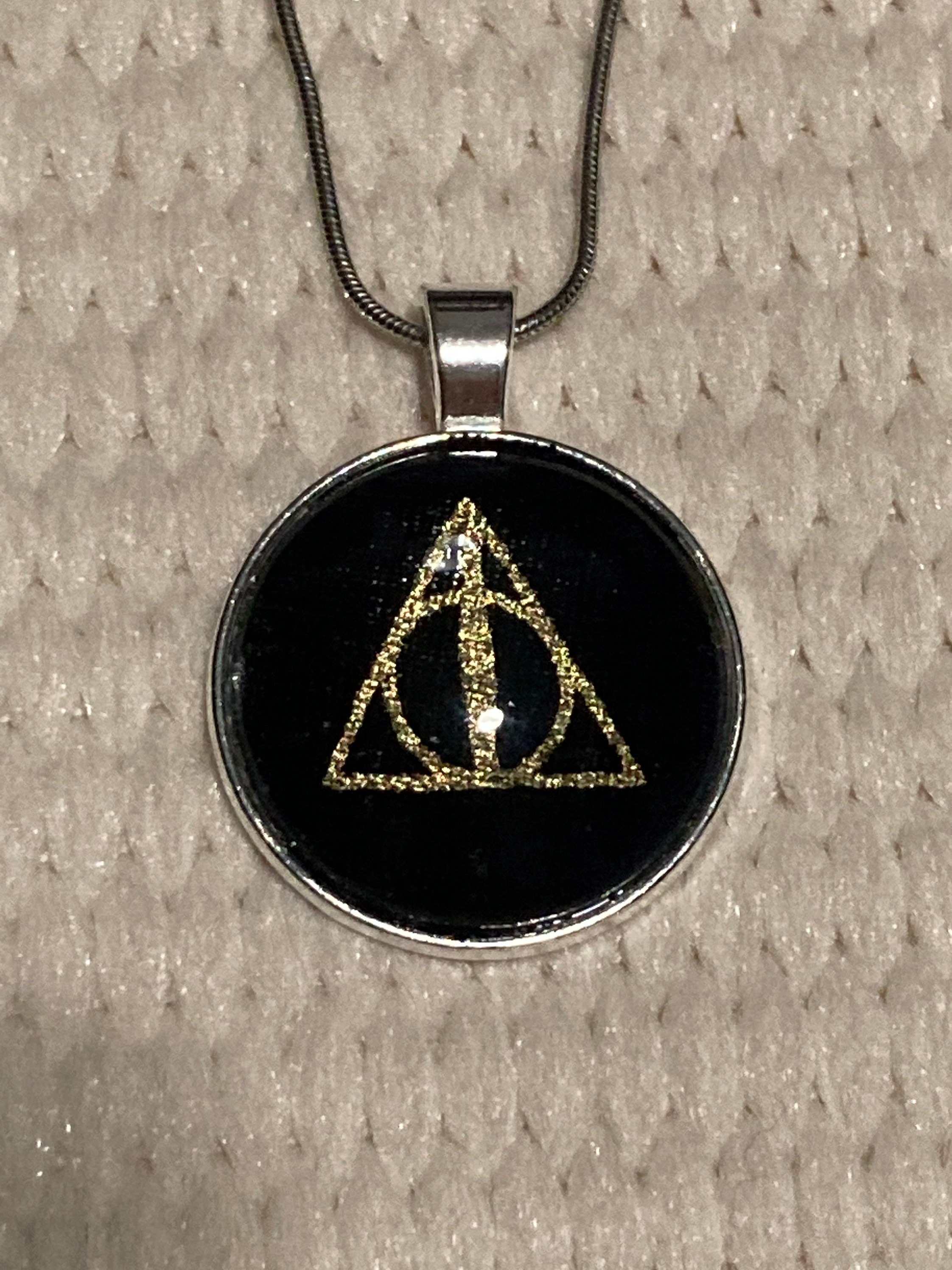 Harry Potter Deathly Hallows Necklace Etsy Harry Potter Deathly Hallows Necklace Etsy