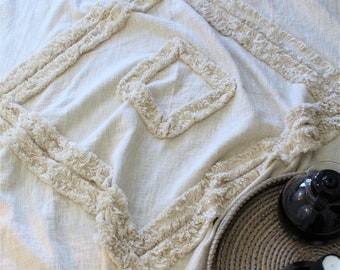 Throw Blanket, Boho Blanket, Fringe Blanket Throw , Neutral throws, jeté, throw blanket boho, Minimalist Blanket, Ivory Throw, Boho Throws