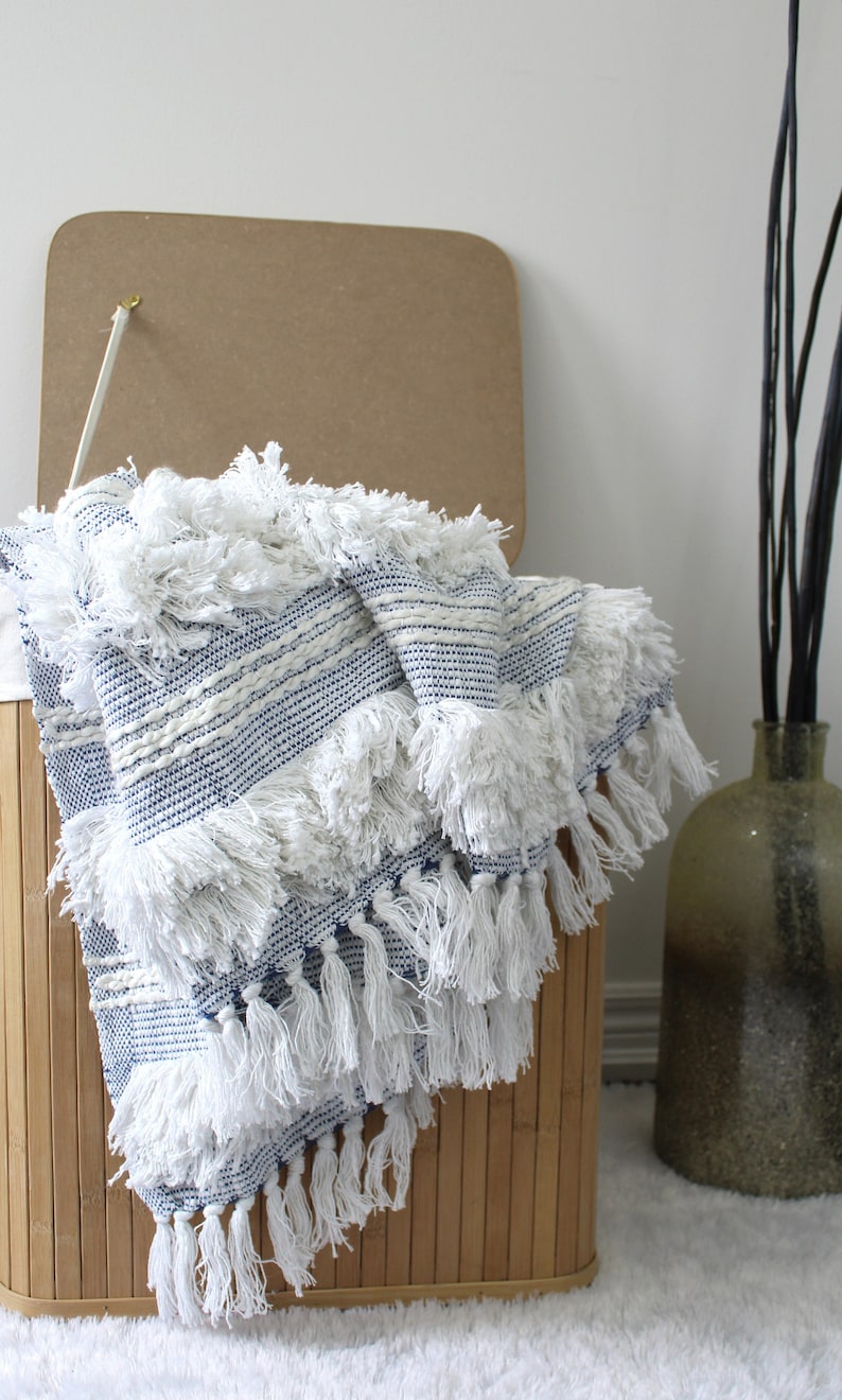 Throw blanket | Handmade Blankets | Boho Throw Blanket | Fringe Throw | Colorful Blanket, pink throw blanket | Blanket, Boho Throw,67"x51" image 7