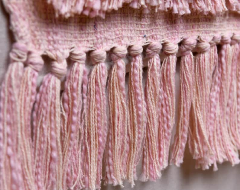 Throw blanket | Handmade Blankets | Boho Throw Blanket | Fringe Throw | Colorful Blanket, pink throw blanket | Blanket, Boho Throw,67"x51" image 6