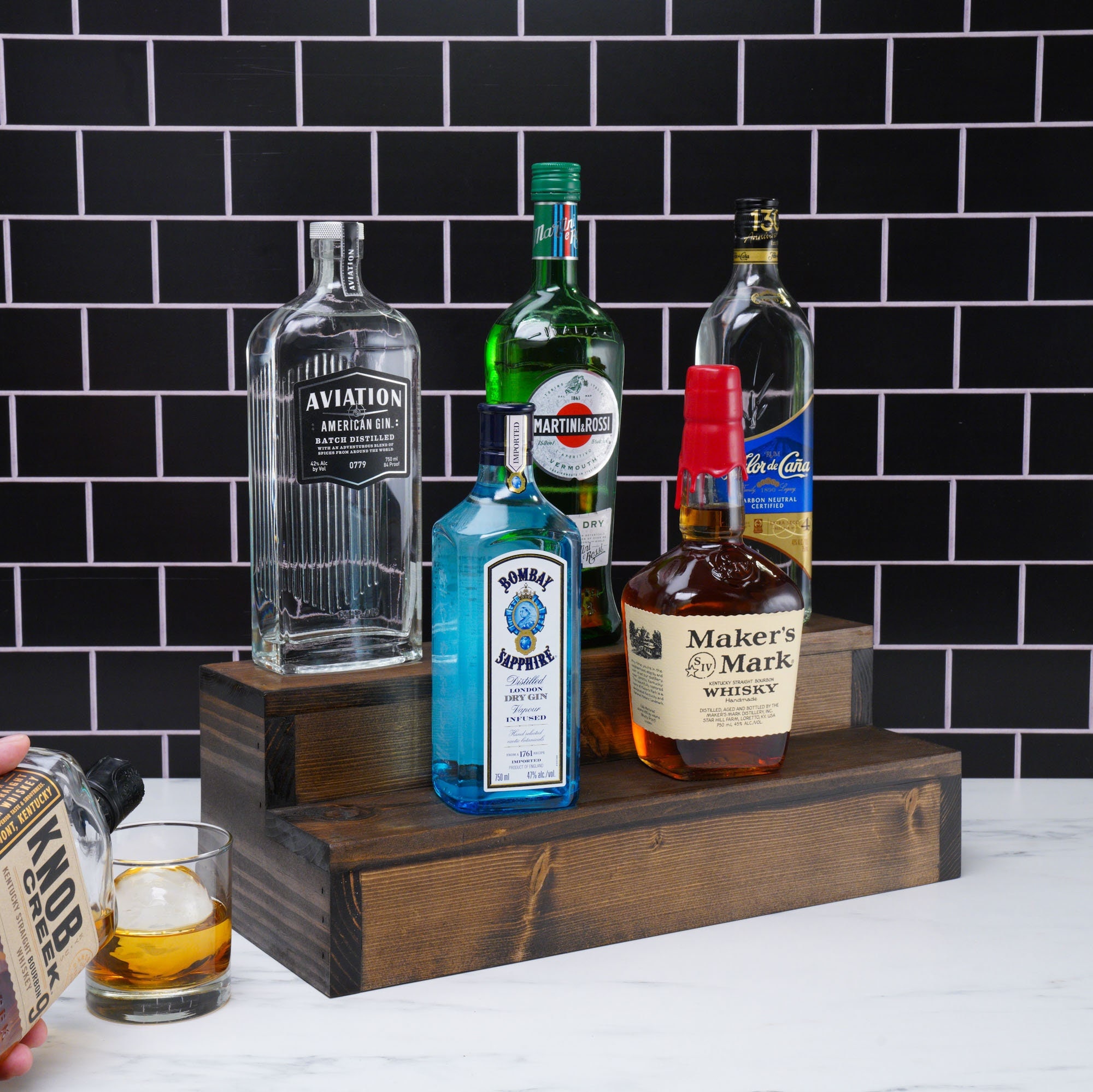 Bottle shelf display sale