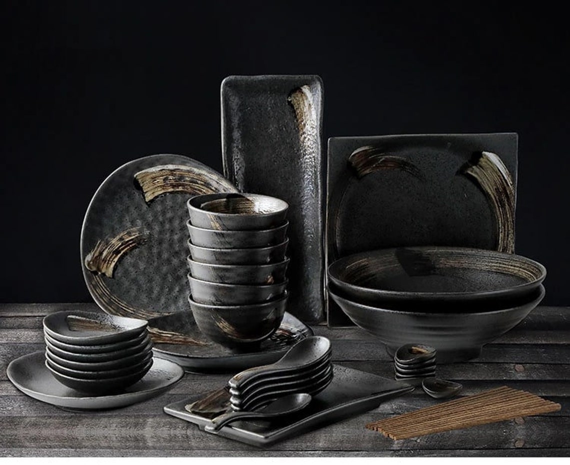 Ceramic plates and bowls setmodern pottery plates handmade Etsy