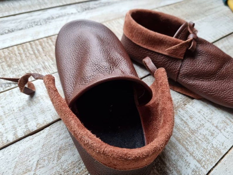Zapatillas descalzas de cuero, zapatos de tierra minimalistas de cuero imagen 3