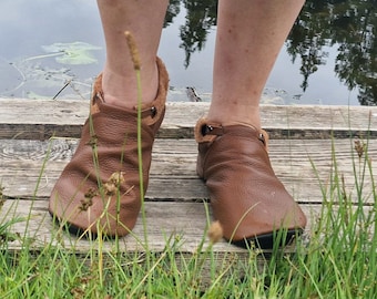 Scarpe Barefoot Grounding - pantofole in pelle, scarpe in pelle a piedi nudi