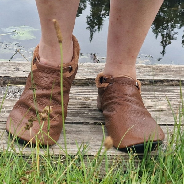 Scarpe Barefoot Grounding - pantofole in pelle, scarpe in pelle a piedi nudi