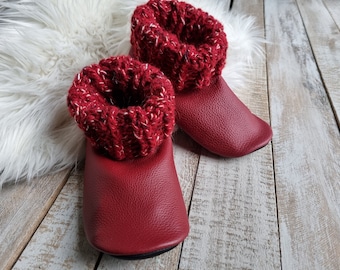 Zapatillas cálidas, Zapatillas interiores de invierno descalzas hechas a mano, Zapatillas de cuero y lana