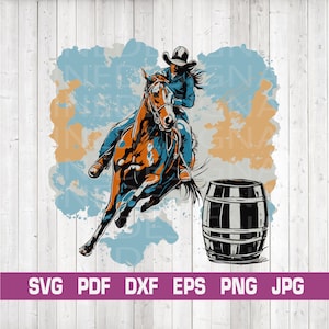 Women Barrel Racing SVG: Rodeo Clipart (Digital Download)