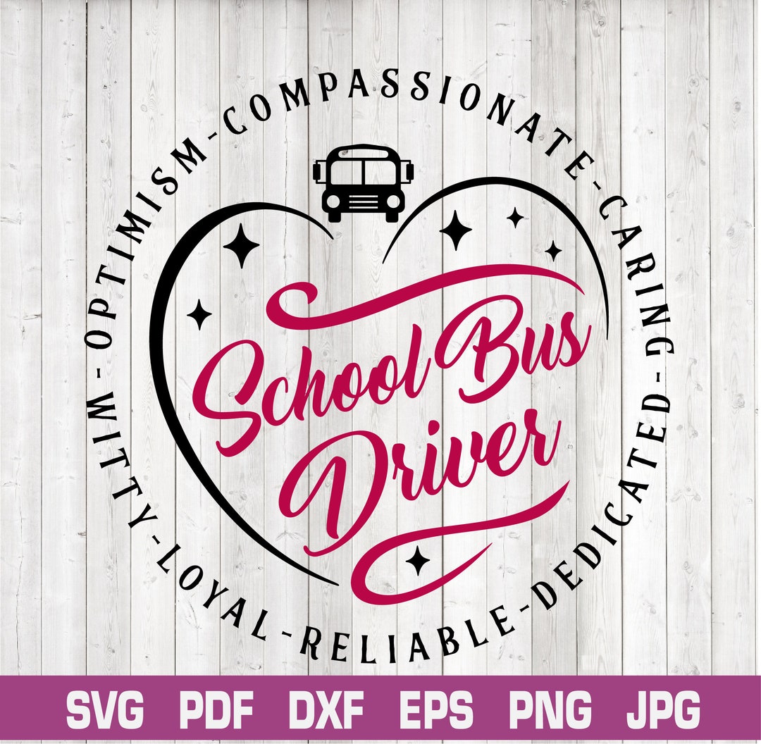 School Bus Driver SVG: Heart Design (digital Download) - Etsy