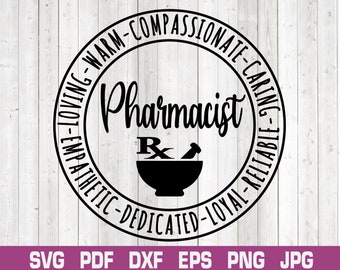 Definición de farmacéutico SVG RX Farmacia Camiseta Cricut Archivo digital