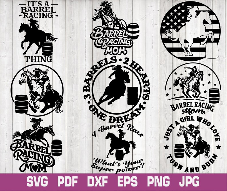 Barrel Racing SVG Bundle: Mom, Hearts, Dream (digital Download) - Etsy