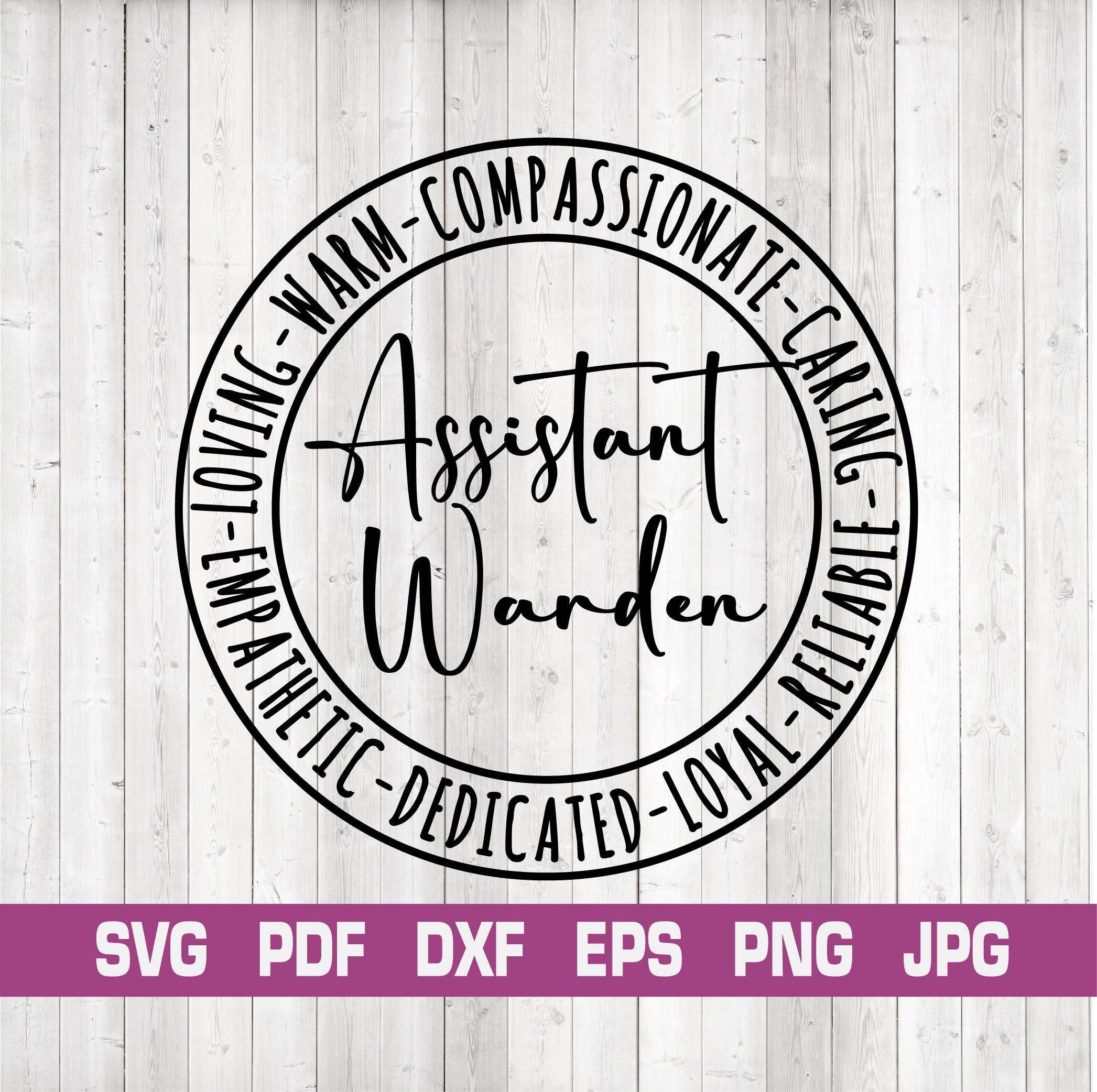 Assistant Warden Svgassistant Warden Shirtassistant Warden Etsy