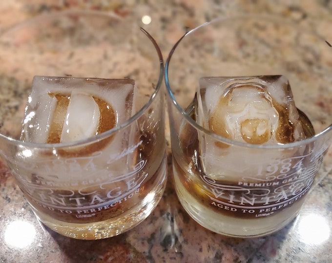 Personalized Whiskey & Cocktail Ice Cube Silicone Molds. CERTIFIED Food Grade (for extended exposure) Sports, Monogram, Logos, Pets, People