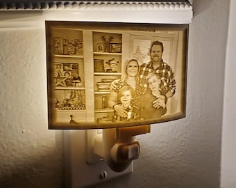 Lithophane Keepsake Photo Night Light, Windowsill, Dresser, gift for grand parents, child's night light, etc. 3D Printed