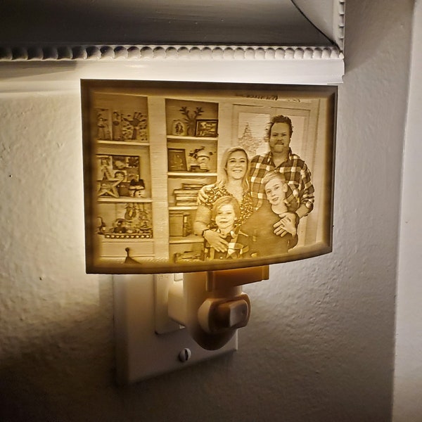 Lithophane Keepsake Photo Night Light, Windowsill, Dresser, gift for grand parents, child's night light, etc. 3D Printed