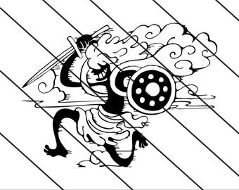 ルフィ、ニカ、エルバフ、太陽神、ワンピースのシルエット ベクター svg png jpg dxf emf eps