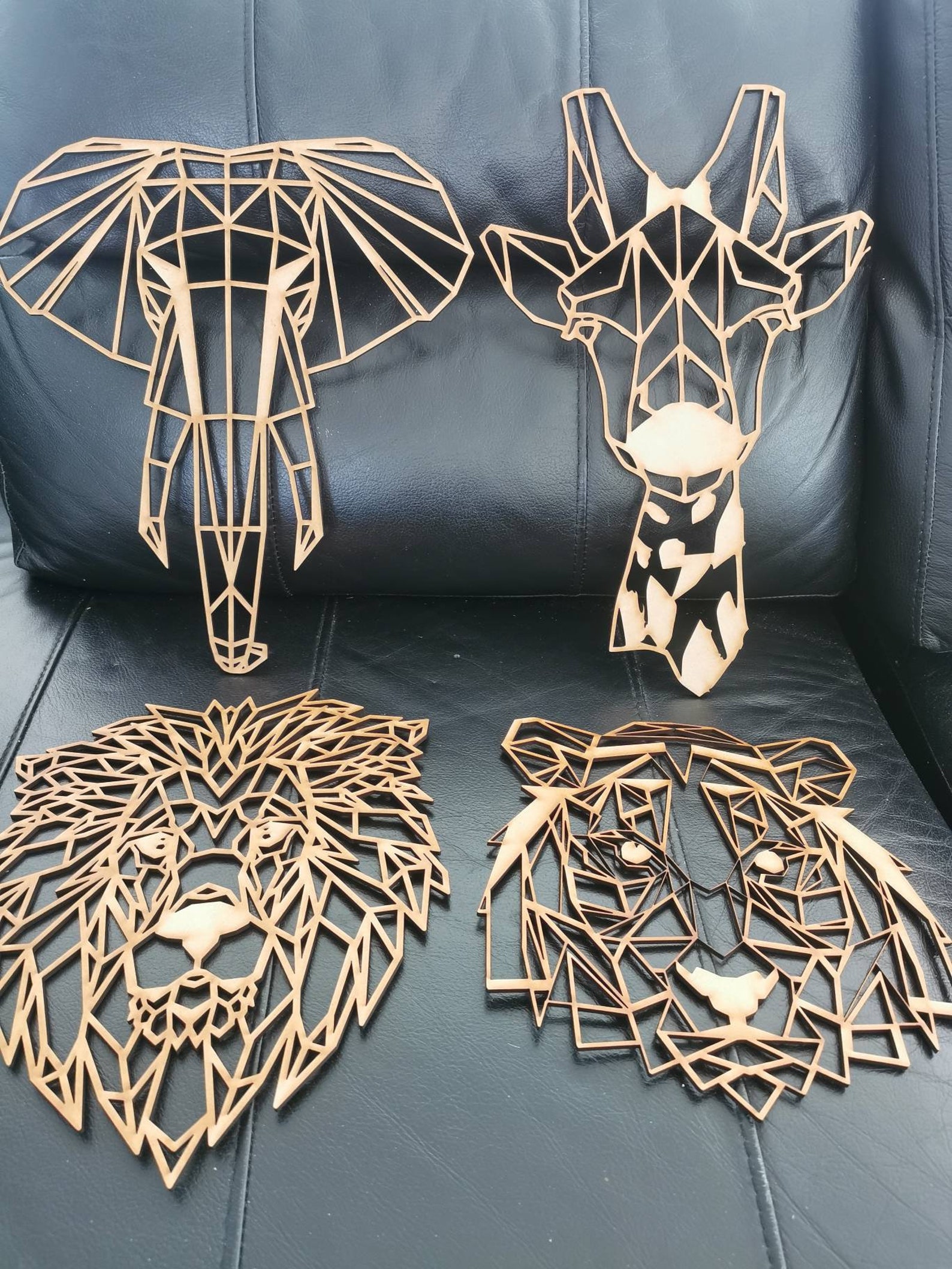 Safari animaux art mural en bois découpe laser de 3mm MDF 3 Etsy