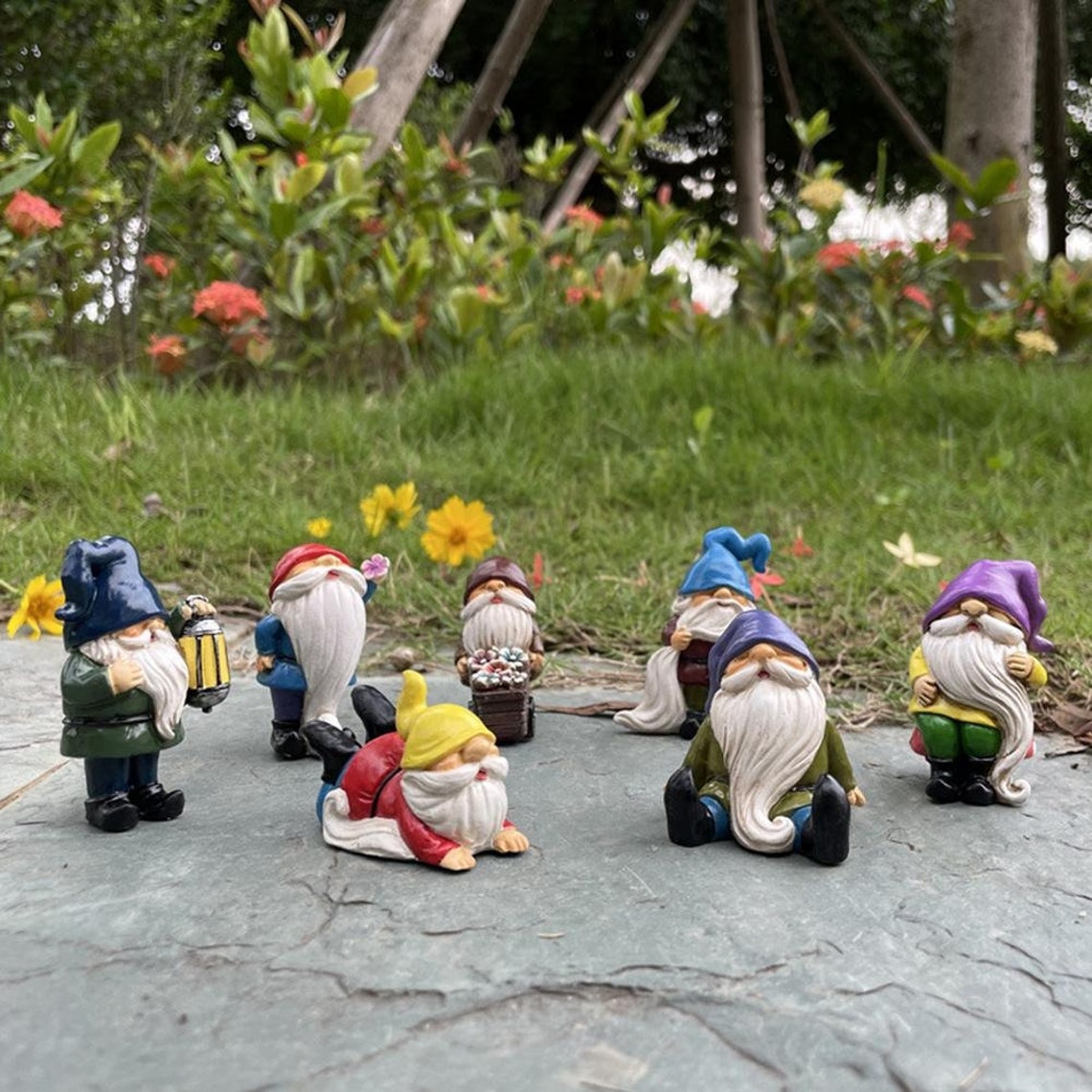 7PCS/Set Mini Dwarf Figurine Garden Miniature Collectible Etsy