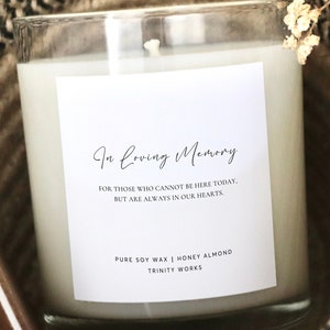 Personalized Memorial Gift - In Loving Memory Gift - Loss of love candle - Sympathy Gift - Condolence Gift - Celebration of Life - Funeral