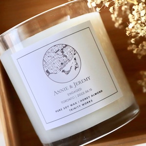 Carte de cadeau de fiançailles Cadeau de fiançailles personnalisé pour couple Cadeau unique personnalisé pour fiançailles Bougie de fiançailles personnalisée pour couple