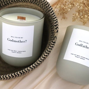 Bougie pour proposition de marraine - Cadeau pour proposition de parrain - Cadeau pour proposition de mariage Will You Be My - Bougie pour marraine - Cadeau de baptême - Cadeau de bougie 9 oz