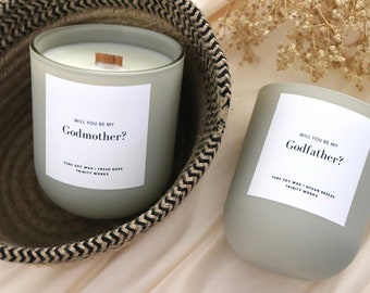 Godmother Proposal Gift Candle - Godfather Proposal Gift - Will You Be My Proposal Gift - Godmother Candle - Baptism Gift - 9oz Candle Gift